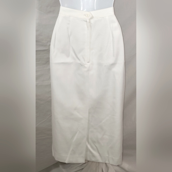 Vintage LE SUIT Lightweight White Linen Skirt Suit - Size 6    (NWT) - Picture 5 of 8